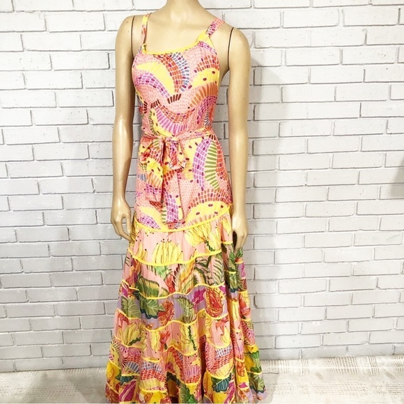 Farm Rio Women’s Mixed Prints Tiered Maxi Dress - Picture 10 of 15